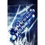 Двусторонний фаллоимитатор из стекла Sexus Glass с рельефной поверхностью - 21,5 см