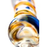 Стеклянный фаллоимитатор Sexus Glass с точками и ребрышками - прозрачный - 17,5 см