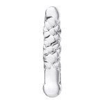 Двусторонний витой фаллоимитатор Sexus Glass из стекла - прозрачный - 16 см Двусторонний витой фаллоимитатор Sexus Glass из стекла - прозрачный - 16 см