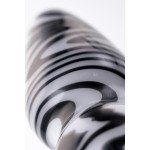 Белая анальная пробка из стекла с чёрными полосами - 12,5 см