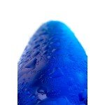 Синяя анальная пробка из стекла Sexus с ручкой-кольцом - 14 см