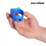 Эрекционное кольцо-утяжка на пенис в виде ремешка для часов Sexy Friend - голубое