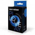 Эрекционное эластичное кольцо на пенис Sexy Friend с внутренним рельефом - синее