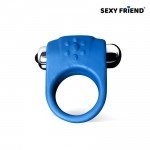 Эластичное эрекционное кольцо с вибрацией Sexy Friend со съемной вибропулей - синее Эластичное эрекционное кольцо с вибрацией Sexy Friend со съемной вибропулей - синее