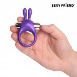 Эластичное эрекционное кольцо с вибрацией и клиторальными ушками Sexy Friend со съемной вибропулей - фиолетовое Эластичное эрекционное кольцо с вибрацией и клиторальными ушками Sexy Friend со съемной вибропулей - фиолетовое