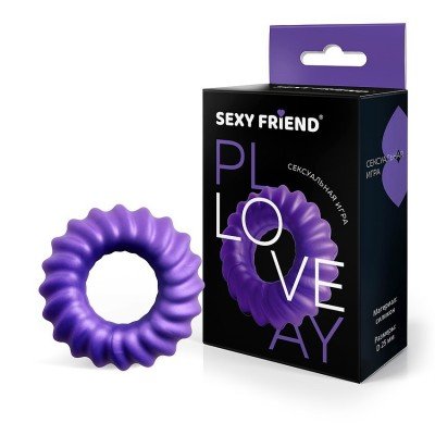 Эрекционное эластичное кольцо на пенис Sexy Friend с рельефом - фиолетовое