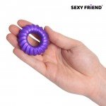 Эрекционное эластичное кольцо на пенис Sexy Friend с рельефом - фиолетовое Эрекционное эластичное кольцо на пенис Sexy Friend с рельефом - фиолетовое
