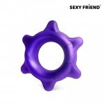 Эрекционное эластичное кольцо на пенис Sexy Friend с шипиками - фиолетовое Эрекционное эластичное кольцо на пенис Sexy Friend с шипиками - фиолетовое