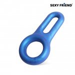 Двойное эрекционное эластичное кольцо на пенис и мошонку Sexy Friend - синее
