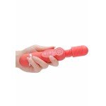 Универсальный массажер Silicone Massage Wand с гибкой ребристой силиконовой головкой - розовый - 20 см