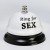 Сувенир - звонок настольный с надписью Ring for SEX - белый с чёрным - 7,5 см