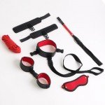 Набор БДСМ-аксессуаров для секс-игр в подневолье Сима-Ленд - 7 предметов - чёрно-красный