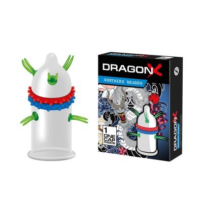 Стимулирующая насадка в виде презерватива с эластичными усиками Sitabella Dragon NORTHERN