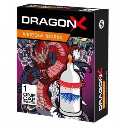 Стимулирующая насадка в виде презерватива с эластичными усиками Sitabella Dragon WESTERN