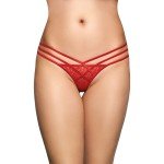 Оригинальные трусики-стринги с переплетением бретелей SoftLine Collection - красные