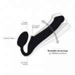 Безремневой силиконовый страпон с гибким соединением Strap-on-me Bendable Strap-on - M - чёрный Безремневой силиконовый страпон с гибким соединением Strap-on-me Bendable Strap-on - M - чёрный