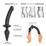 Гибкий двусторонний фаллоимитатор-анальная пробка Strap-On-Me Switch Plug-In Semi-Realistic Dildo - размер S - чёрный Гибкий двусторонний фаллоимитатор-анальная пробка Strap-On-Me Switch Plug-In Semi-Realistic Dildo - размер S - чёрный