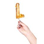 Оранжевый сладкий леденец в виде пениса Sosuчki со вкусом Амаретто - 12,5 см - 173 гр