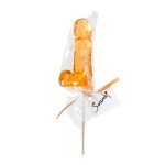 Оранжевый сладкий леденец в виде пениса Sosuчki со вкусом Амаретто - 12,5 см - 173 гр