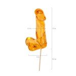 Оранжевый сладкий леденец в виде пениса Sosuчki со вкусом Амаретто - 12,5 см - 173 гр