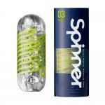 Мастурбатор с вращением Tenga Spinner Shell с более плотным сжатием - с желтой спиралью - 13 см