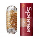 Мастурбатор с вращением Tenga Spinner Beads с ребристыми круглыми вставками - с темно-желтой спиралью - 13 см Мастурбатор с вращением Tenga Spinner Beads с ребристыми круглыми вставками - с темно-желтой спиралью - 13 см