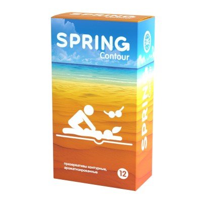Латексные контурные презервативы Spring Contour анатомической формы с ароматом ванили - 12 шт