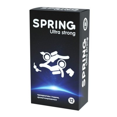 Латексные ультрапрочные презервативы 0,08-0,09 мм с ароматом шоколада Spring Ultra Strong - 12 шт