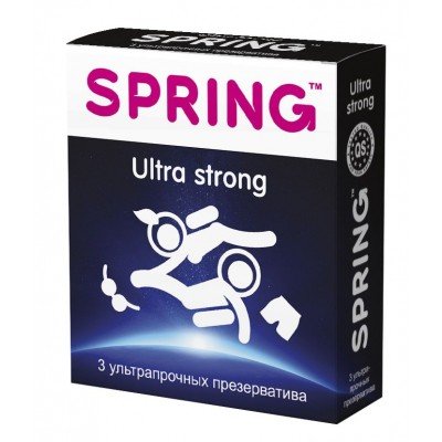 Латексные ультрапрочные презервативы 0,08-0,09 мм с ароматом шоколада Spring Ultra Strong - 3 шт