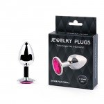 Малая анальная металлическая пробка Jewelry Plug серебристая с малиновым кристаллом - 7 см Малая анальная металлическая пробка Jewelry Plug серебристая с малиновым кристаллом - 7 см