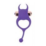 Эрекционное виброкольцо с рожками и хвостиком дьяволёнка Sweet Тoys - фиолетовое