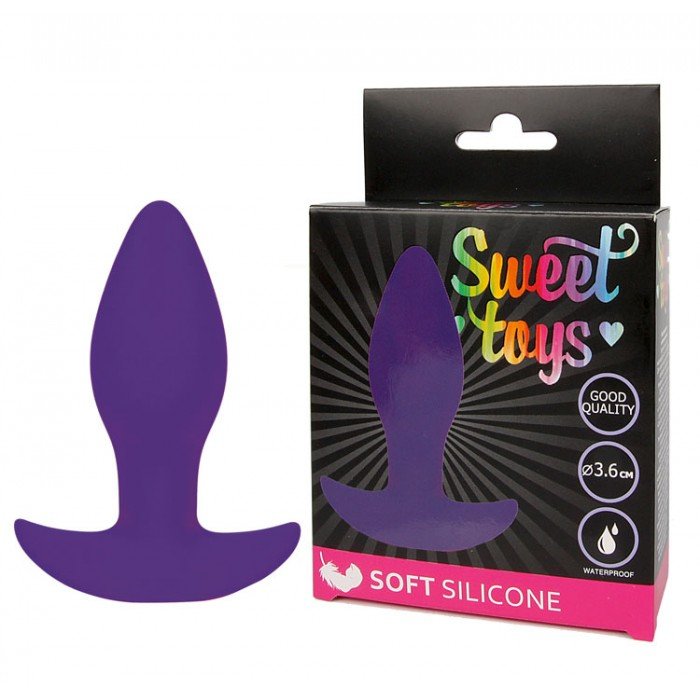 Классическая анальная пробка из силикона Sweet Toys - фиолетовая - 10,5 см Классическая анальная пробка из силикона Sweet Toys - фиолетовая - 10,5 см