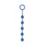 Анальная цепочка с кольцом-ограничителем Sweet Toys - синяя - 23 см