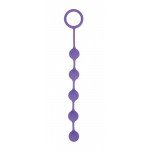 Анальная цепочка с кольцом-ограничителем Sweet Toys - фиолетовая - 32 см