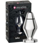 Алюминиевая анальная пробка для электростимуляции MyStim John размера L - 10,5 см Алюминиевая анальная пробка для электростимуляции MyStim John размера L - 10,5 см