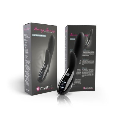 Вибратор с электростимуляцией MyStim Daring Danny E-Stim с клиторальным вибратором - Black Edition - 27 см