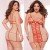 Неглиже ROSE TATTOO plus size с вырезами под лифом - телесно-красное