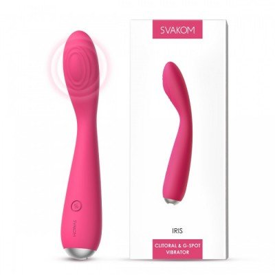 Идеальный вибратор для зоны G - Svakom Iris Clitoral & G-spot Vibrator - розовый - 18 см