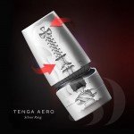 Мастурбатор-имитатор орального секса с регулировкой всасывания TENGA AERO Silver Ring с мягким рельефом - 17,2 см