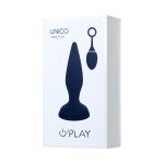 Силиконовая анальная вибро-пробка O'Play Unico с беспроводным пультом ДУ - синяя - 13,5 см