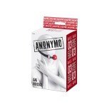 Пластиковый кляп-шар с отверстиями Anonymo на чёрных кожаных ремешках - красный