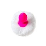 Малая анальная силиконовая пробка с белым хвостиком зайчика ToDo Sweet Bunny - розовая - 13 см