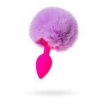 Малая анальная силиконовая пробка с сиреневым хвостиком зайчика ToDo Sweet Bunny - розовая - 13 см