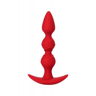 Силиконовая анальная втулка ToDo Anal Plug Trio - красная - 16 см