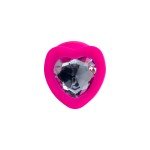 Анальная силиконовая пробка ToDo Diamond Heart розовая с прозрачным кристаллом - 9,5 см