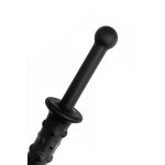 Силиконовый двусторонний фаллоимитатор с длинной рукоятью Toyfa Popo Pleasure - чёрный - 24 см