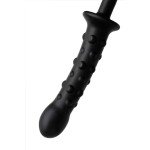 Силиконовый двусторонний фаллоимитатор с длинной рукоятью Toyfa Popo Pleasure - чёрный - 24 см