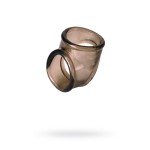 Эрекционное кольцо-насадка с фиксацией мошонки ToyFa Xlover - дымчатое - 3,5 см
