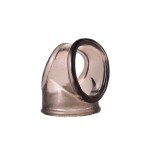 Эрекционное кольцо-насадка с фиксацией мошонки ToyFa Xlover - дымчатое - 3,5 см