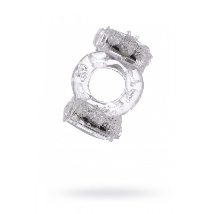 Виброкольцо на пенис Vibrating Ring с двумя вибропульками - прозрачное